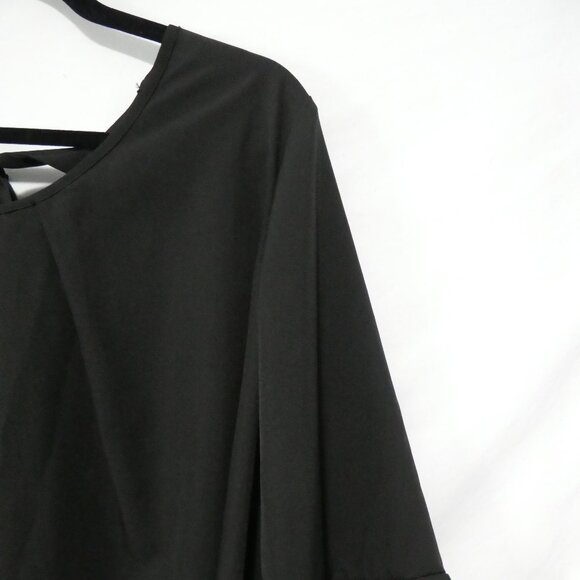 SHEIN - Curve | 1XL | Chic Black Blouse | Bell Sleeves | Back Tie Detail - Picture 5 of 15